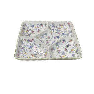 Andrea by Sedak VTG Corona 13"x11" floral transfer scalloped serving dish SKU